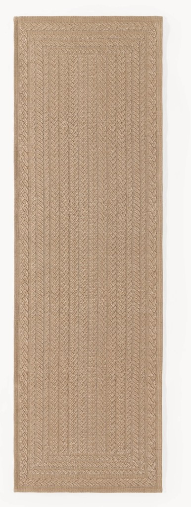 Handgeweven in- & outdoor loper Anil met geometrisch patroon