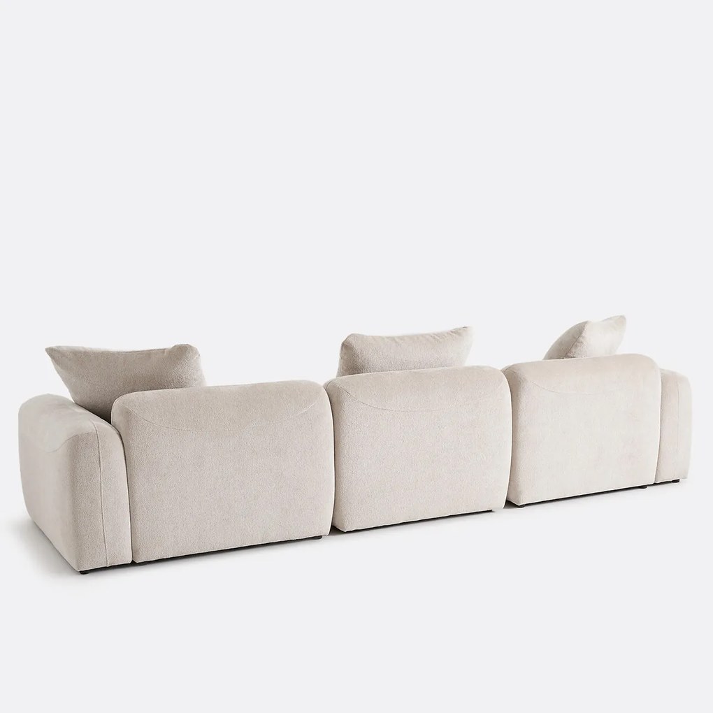 3-zits rechte modulaire hoekbank in jacquard chenille, AMAD