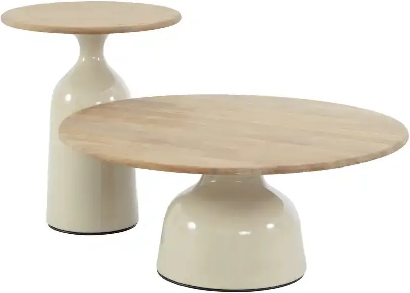 4 Seasons Outdoor June loungetafel crème met rond blad Ø 80 cm SALE Loungetafel beige weerbestendig