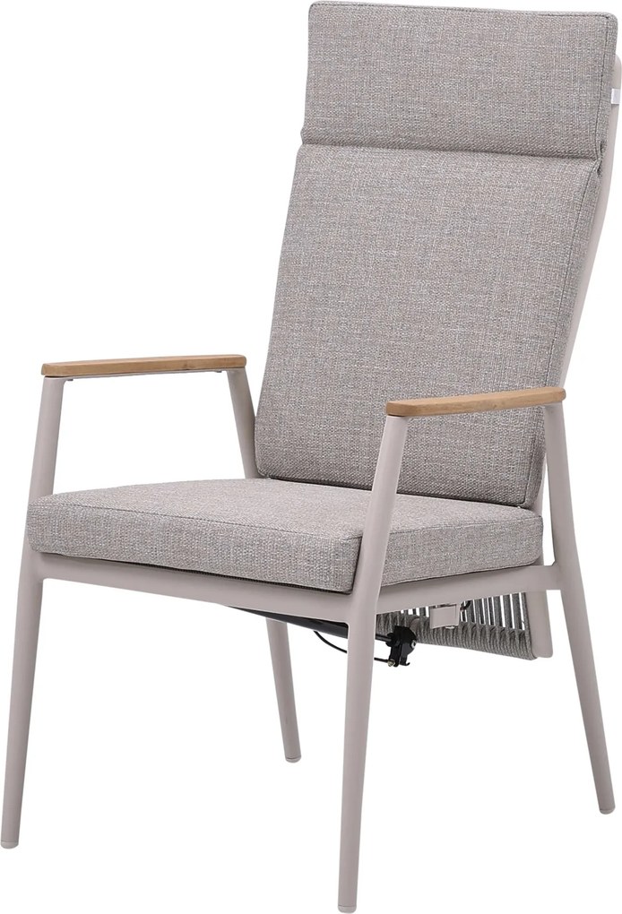 Rosetta dining tuinstoel verstelbaar aluminium latte zand