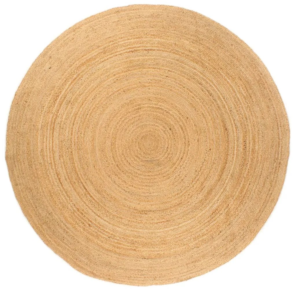 vidaXL Tapijt rond 180 cm gevlochten jute
