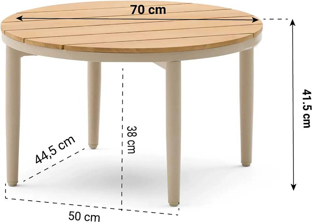 Stoel en Bank Loungeset 4 personen Aluminium/rope Taupe  Coco Vinci