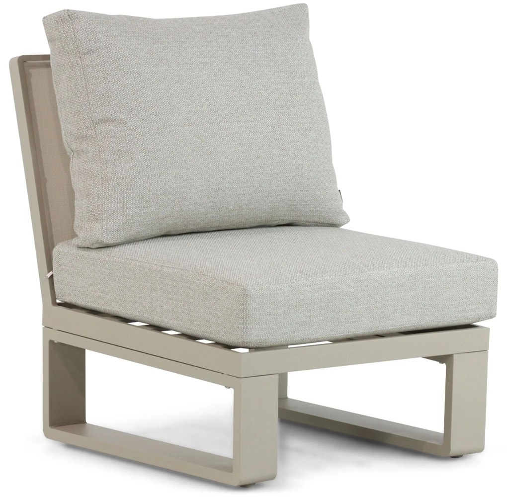 Hoek loungeset 6 personen Aluminium/Polywood (teakfinish) Taupe  Lifestyle Garden Furniture Lezo