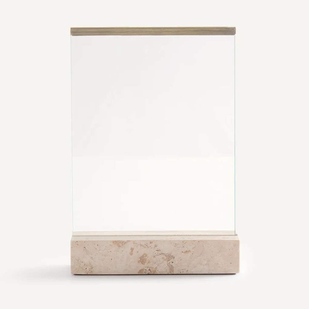 Fotolijst van glas en travertijn, breedte 17,5 cm, GENTIANA