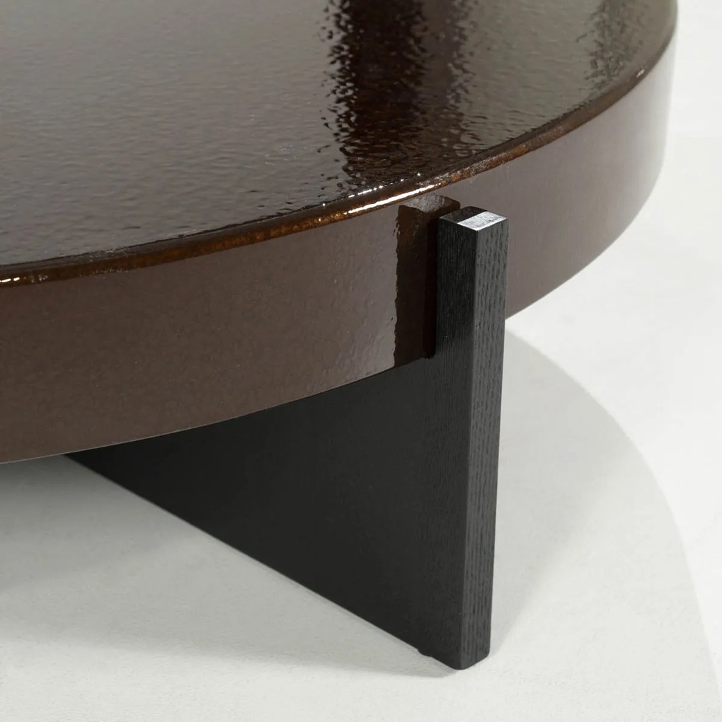 Eleonora Juliet Luxe Salontafel Rond Groot Bruin - 110 X 110cm.