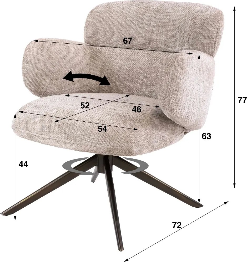Fauteuil Draaibaar Zand