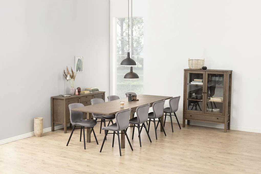 stoel ALTEA velours donkergrijs /poten zwart - modern voor woonkamer / eetkamer