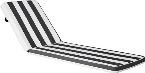 VEVOR Ligstoelkussens, 1889x561x71mm, Buitenligstoelkussens, Waterbestendig en Kleurvast, Ligstoelkussens, Dikke Ligstoelkussens voor Zwembaddekken, Zwart-Wit Gestreept