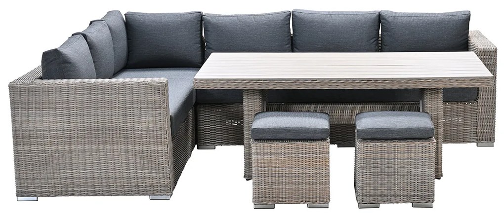 Garden Impressions Tennessee lounge dining set links 5-delig vintage willow - texfiber