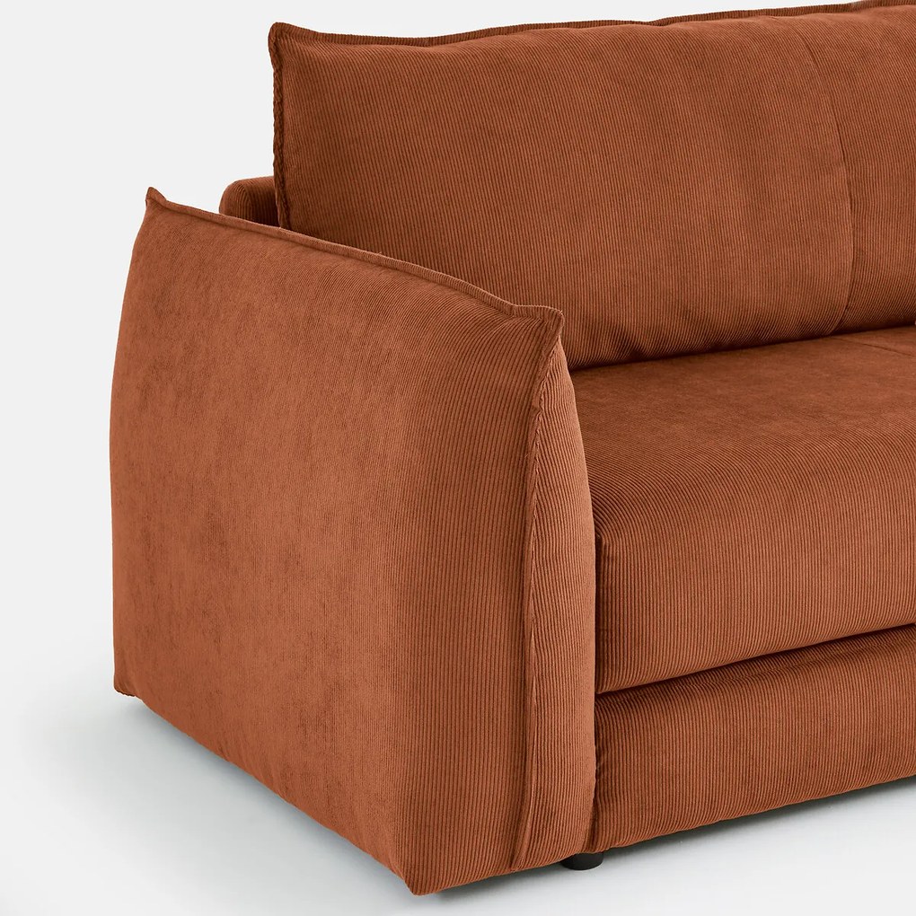 Rechte, uitklapbare fauteuil, 1-zits, van fijn geribd fluweel, TIKI