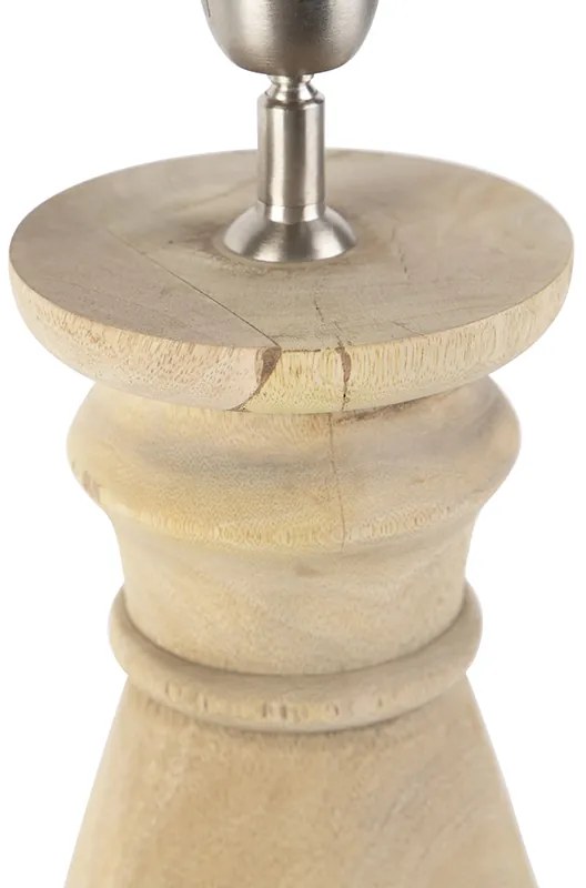 Landelijke tafellamp zonder kap naturel hout - Catnip