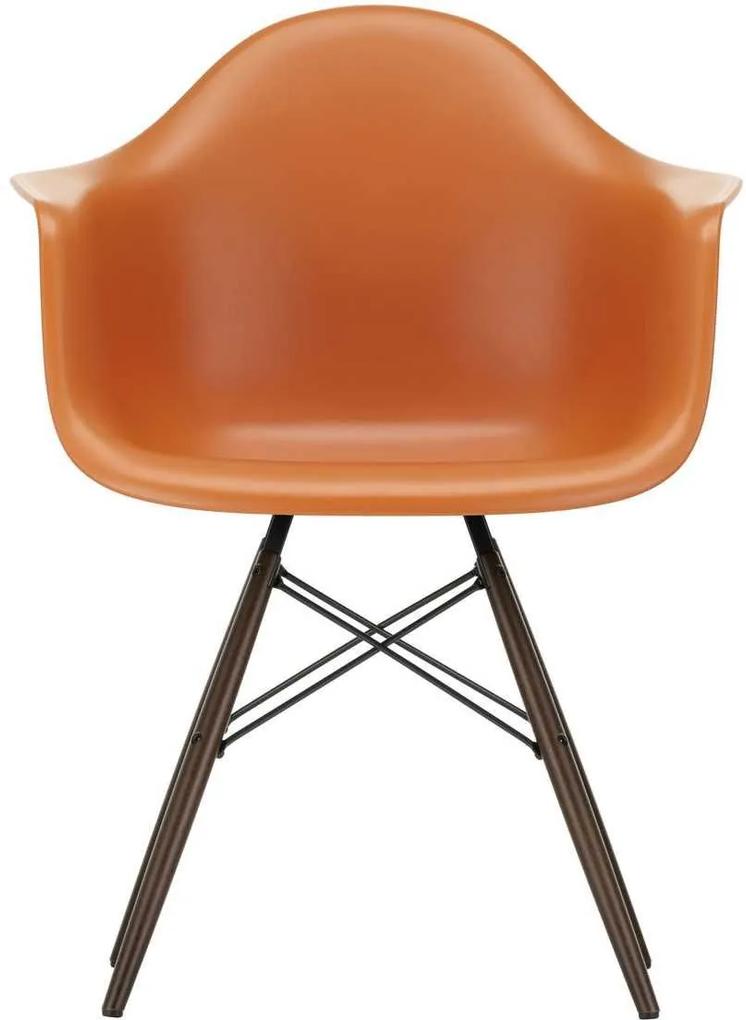 Vitra Eames DAW stoel donker esdoorn onderstel Rusty orange