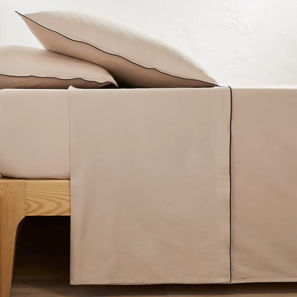 Hoeslaken van 118 draden gewassen katoensatijn, Victor uni