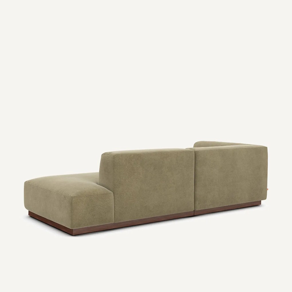 Hoekbank links in linnen fluweel, JACOPO