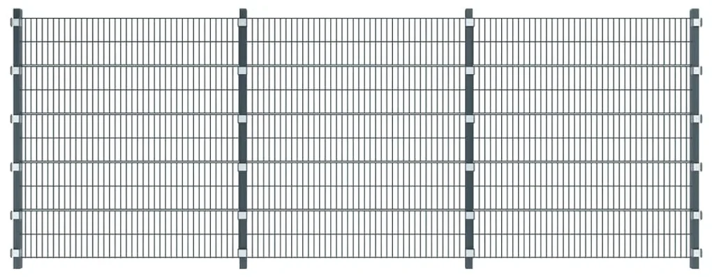 vidaXL Schuttingpaneel met palen 6x2 m antracietgrijs