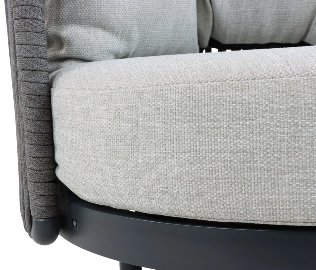 Stoel en Bank Loungeset 2 personen Aluminium/rope Grijs  Santika Furniture Santika