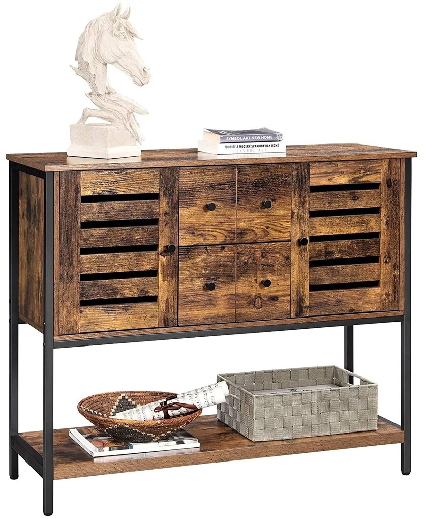 Nancy's Tilburry Opbergkast - Commode Kasten - Industriële Kast - Dressoir - Kast met 6 Lades - 100 x 35 x 84,5 cm (L x B x H)