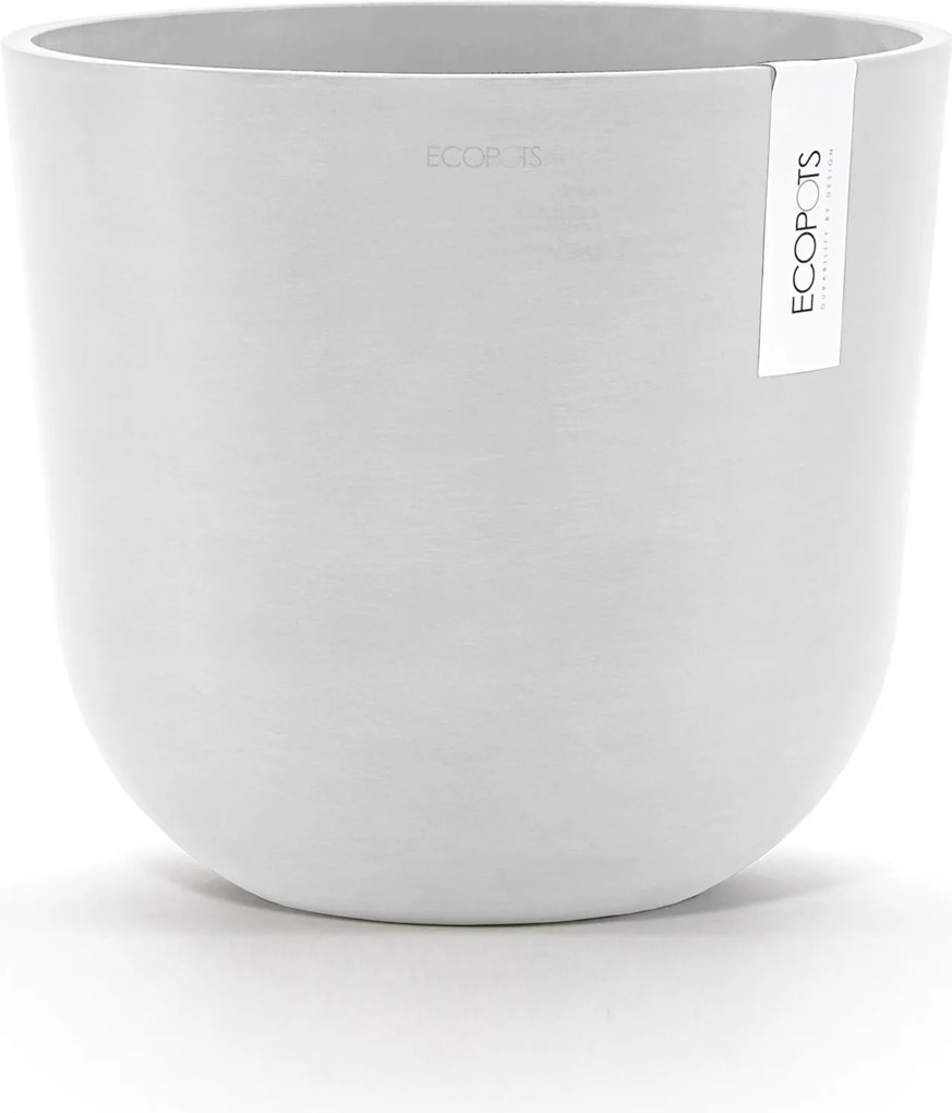 Ecopots bloempot Oslo 25 - Rond - Pure White - Diameter 25 x H21,8 cm