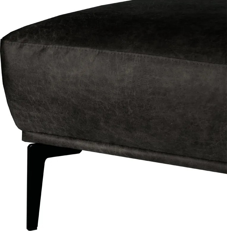 Poef - Tulp - leer Colorado antraciet 01