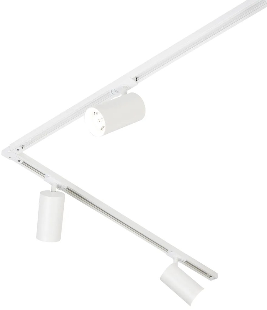 Modern railsysteem met 5 Spot / Opbouwspot / Plafondspots wit 1-fase GU10 70mm - Iconic Jeana Luxe GU10 Binnenverlichting Lamp