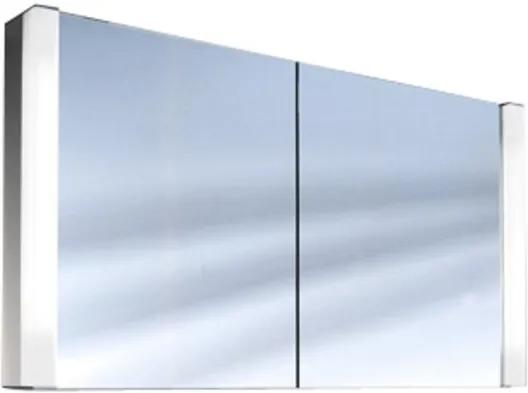 Schneider PepLine spiegelkast met TL met 2 deuren 120x64x13.5cm aluminium 153.120