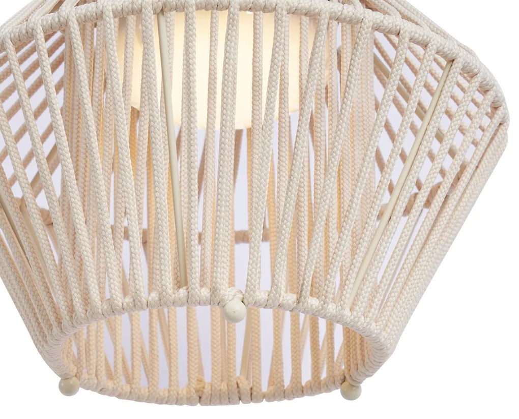 Bohemian tafellamp beige incl. LED 3-staps dimbaar IP54 solar oplaadbaar - Duco