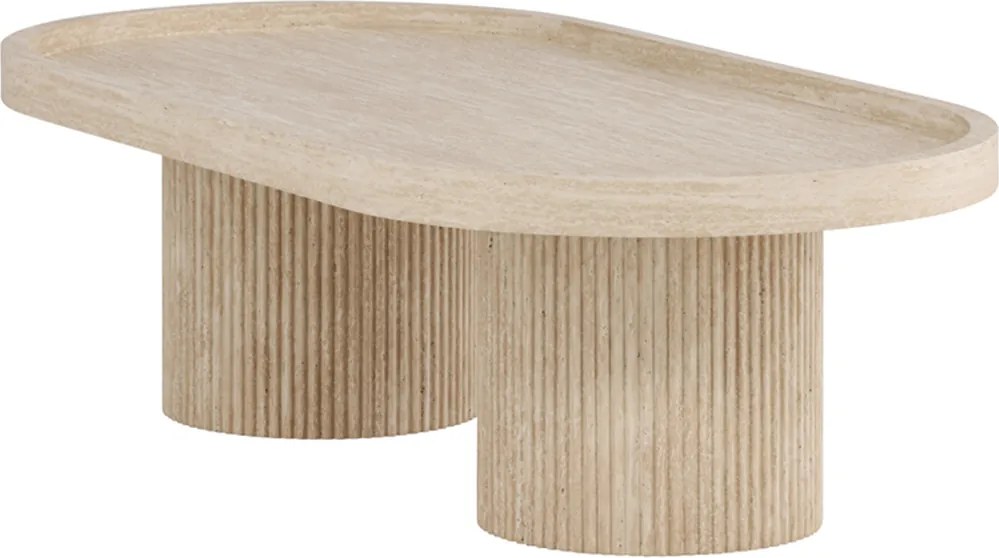 Salontafel Met Travertin-look - 60 X 120cm.