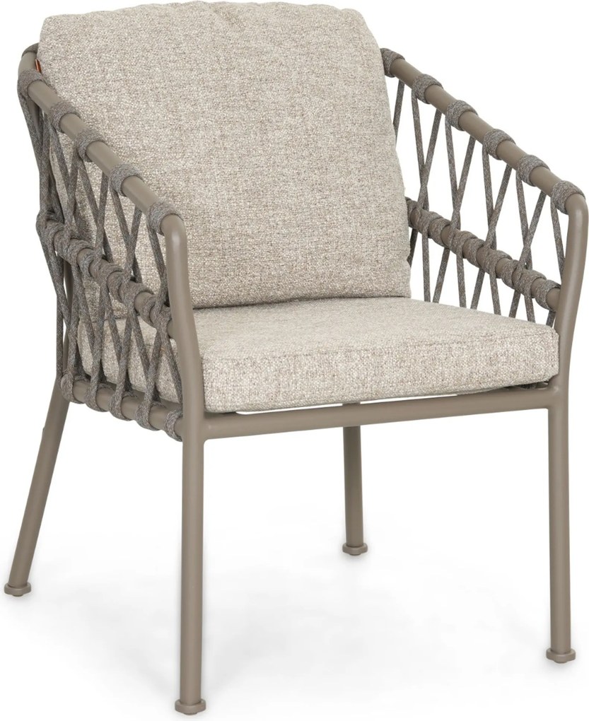 Tuinset Ronde Tuintafel 6 personen 158 cm Rope Taupe Santika Furniture Santika