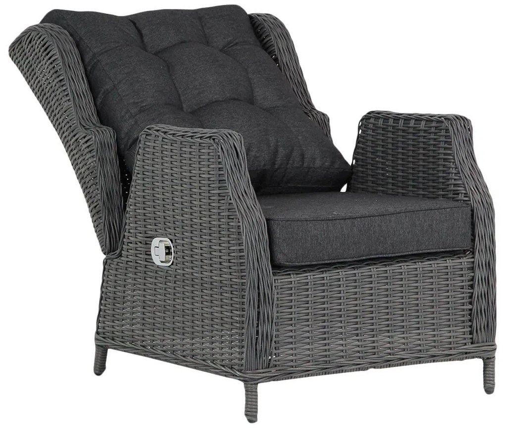 Garden Collections Chicago Lounge Tuinstoel Verstelbaar Wicker Zwart