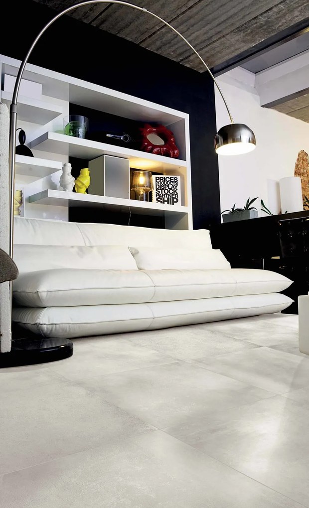 Vloertegel 80x80 Cm Betonlook Licht Grijs DC22