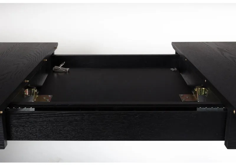 Zuiver Glimps Uitschuifbare Eettafel Zwart Hout