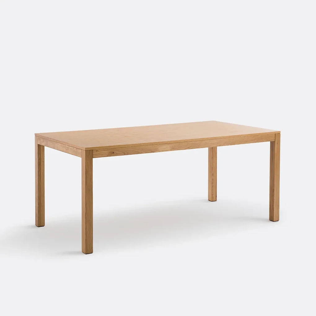 Rechthoekige eiken tafel, rechte randen, Nusso