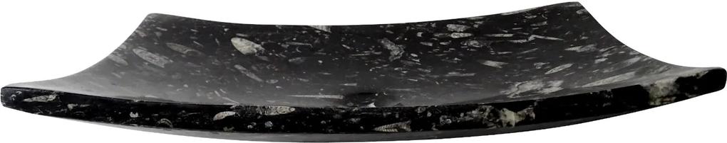 Zwart marmeren waskom | Eeuwenoud Orthoceras Fossiel | 40 x 60 x 11,5 cm