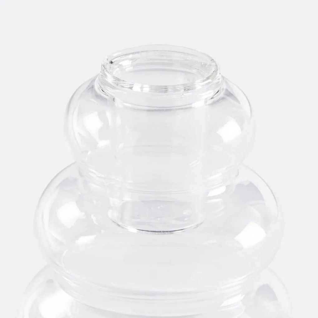 Set van 2 kandelaars van transparant glas Hadi