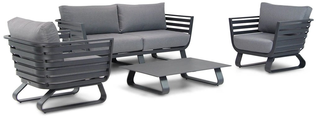 Stoel en Bank Loungeset 4 personen Aluminium Grijs Santika Furniture Santika Sovita