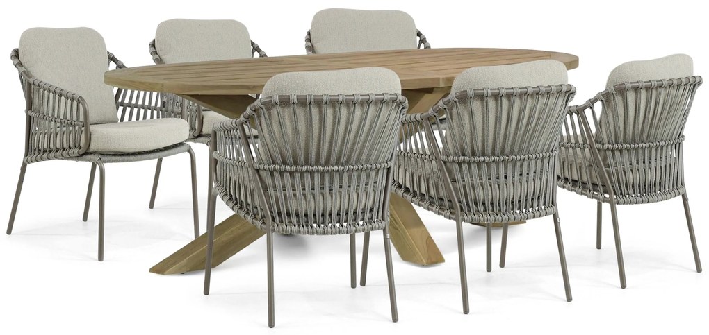 Tuinset 6 personen Aluminium/rope Taupe 4 Seasons Outdoor Capalbio/Boston