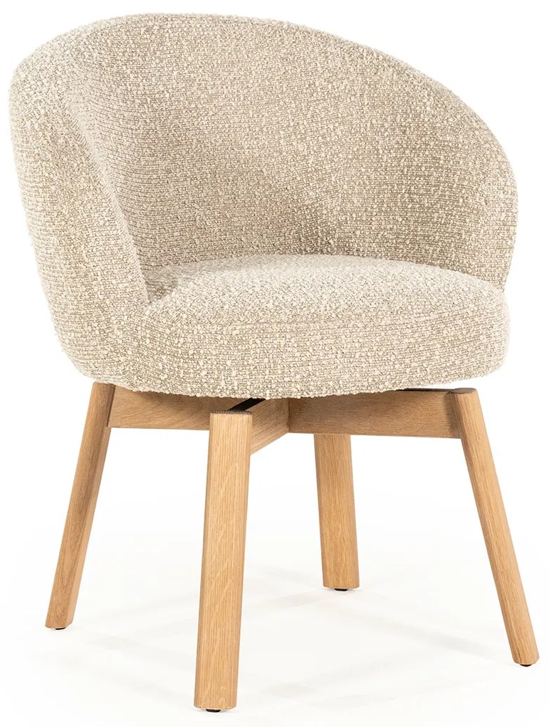 Eleonora Liva Eetstoel Hout Frame Taupe