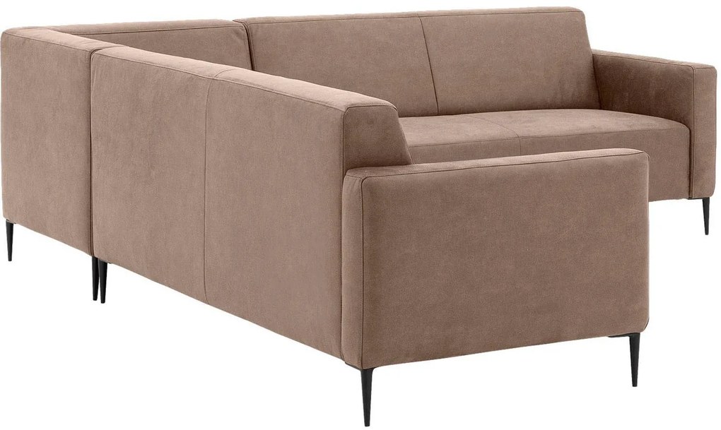 Goossens Key West bruin, micro leer, 2,5-zits, modern design