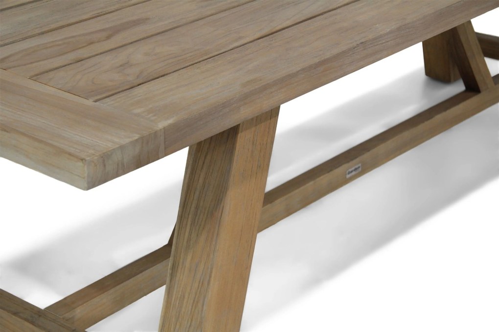 Dining Tuintafel rechthoekig 260 x 100 cm Old teak greywash Lazio