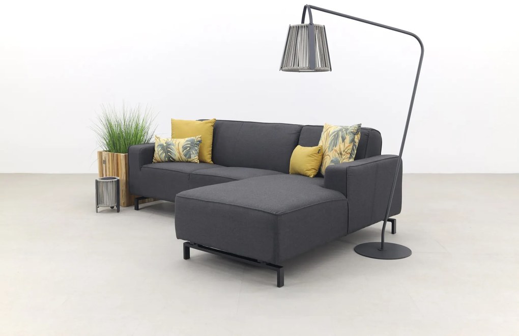 Boavista Sunbrella loungebank chaise longue - Sooty - 2-delig - links