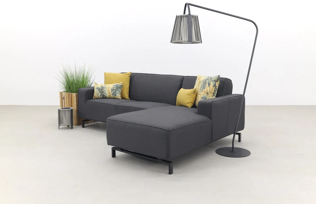 Boavista Sunbrella loungebank chaise longue - Sooty - 2-delig - links
