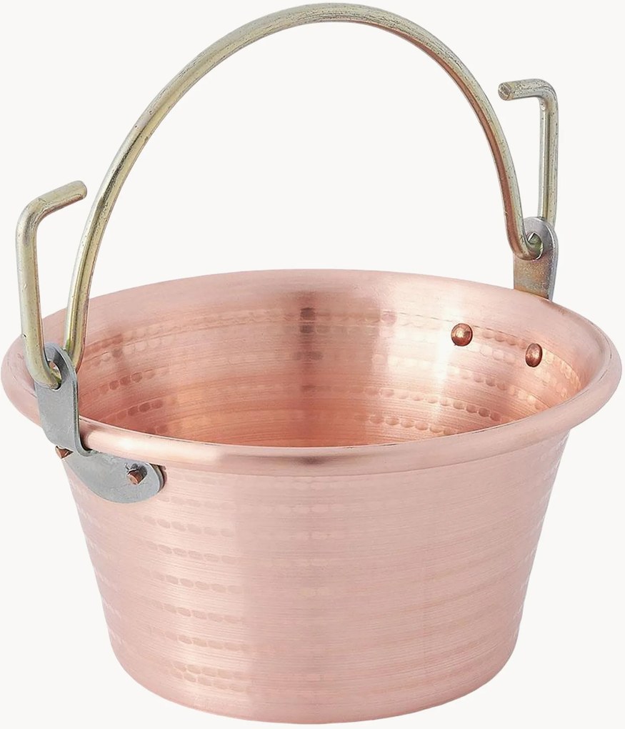 Kookpan Classic met gebogen handvat van koper