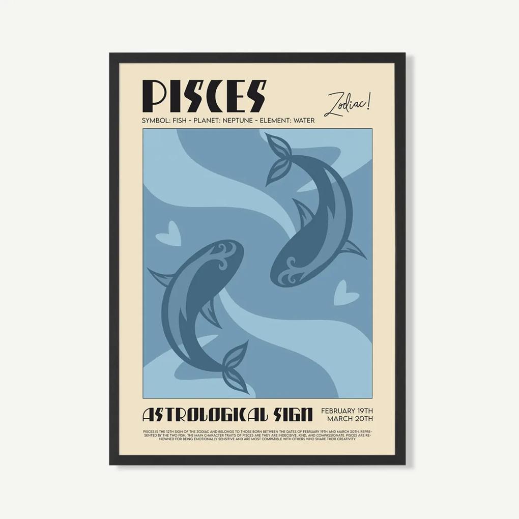 Zodiac Pisces, ingelijste print, door We Made Something Nice, A1