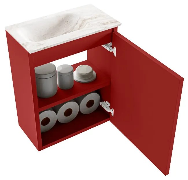 Mondiaz Ture DLux toiletmeubel 40cm fire met wastafel frappe links zonder kraangat