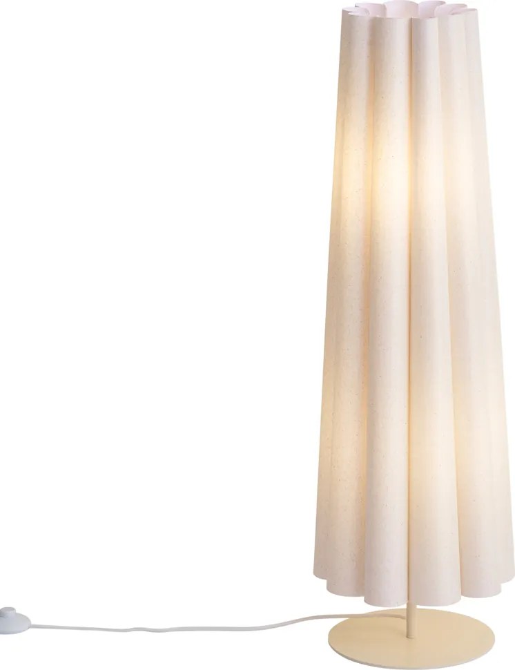Japandi vloerlamp beige met stoffen kap 95cm 2-lichts - Jenni