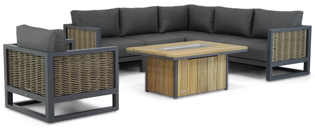 Hoek loungeset 6 personen Aluminium/wicker Grijs  Santika Furniture Santika