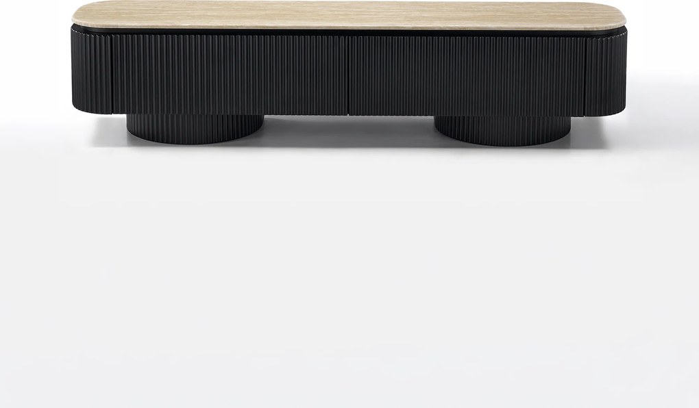 TV Meubel Met Travertin - 200x40x55cm.