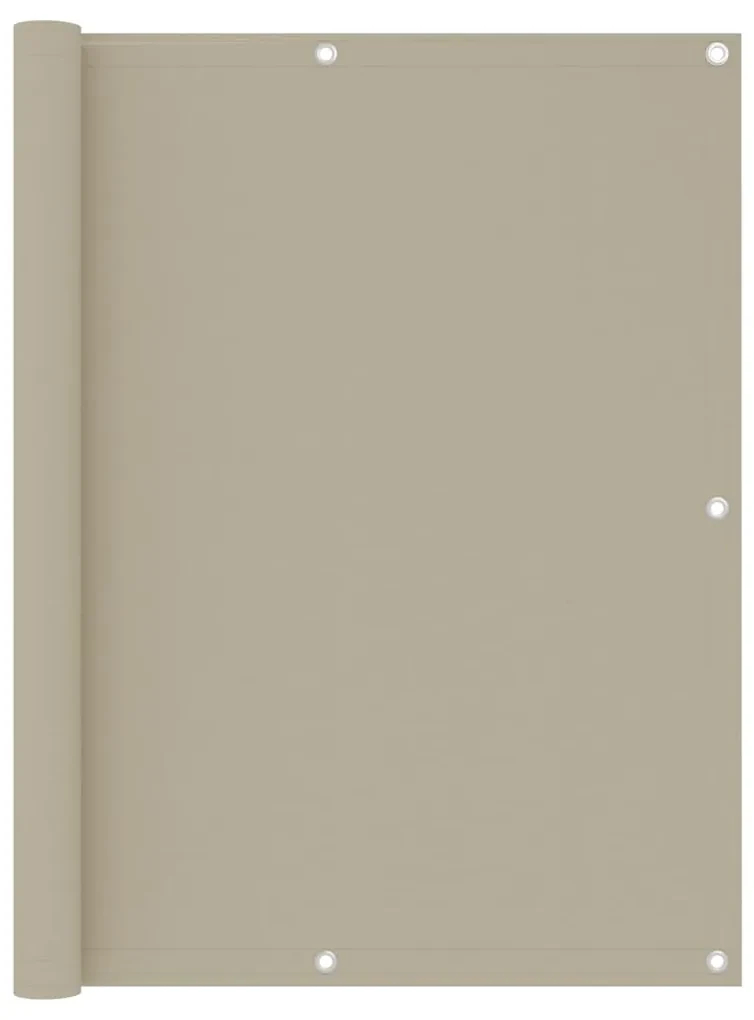 vidaXL Balkonscherm 120x600 cm oxford stof beige