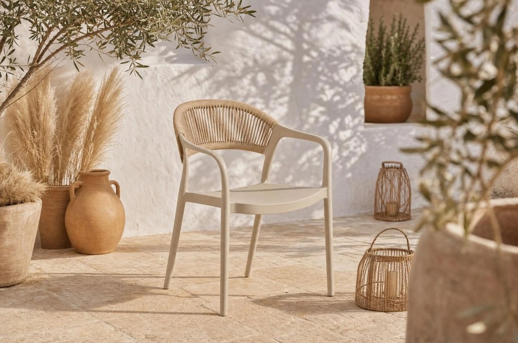Tuinset 6 personen 220 cm Kunststof Taupe Domani Furniture Toscano/Tavano