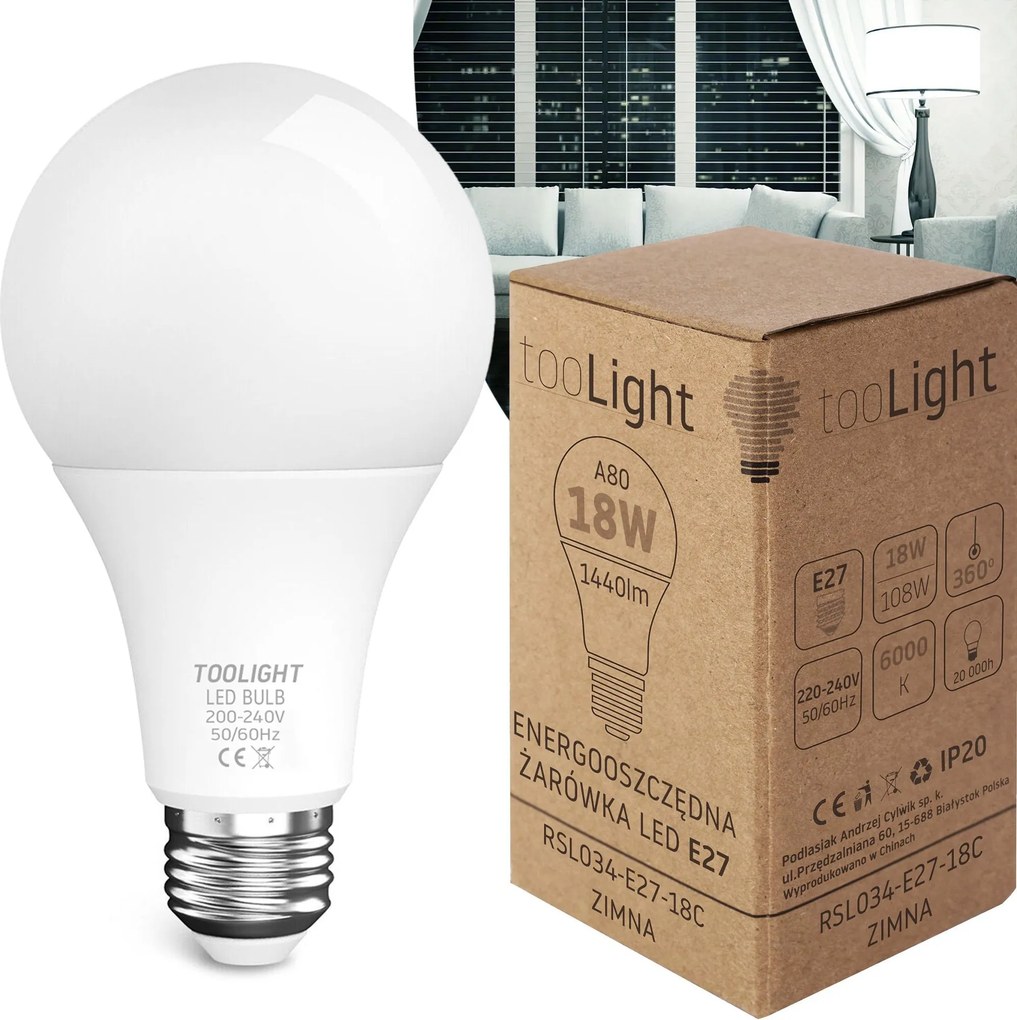 LED lamp RSL034 E27 18W Cold